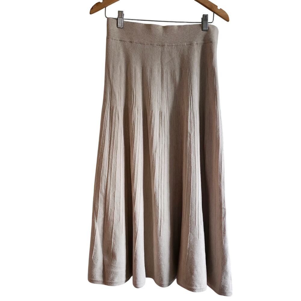 BalticBorn Carynn Knit Midi Skirt Natural Size XL - Picture 2 of 10